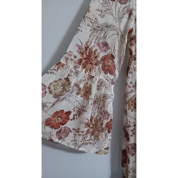 Massimo Small Maxi Boho Floral Colorful Festival Semi Sheer Classic Occasion Dre - Picture 5 of 7